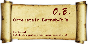 Ohrenstein Barnabás névjegykártya